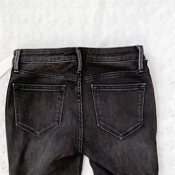 NWT-AQUA Glitter Side Striped Black Frayed Jeans - Picture 4 of 12